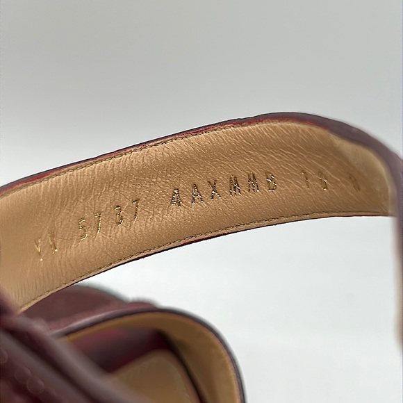 Salvatore Ferragamo Cherry Leather Nuala Block Heel Sandals Shoes **Sz 10**🔥🔥 - Picture 5 of 11